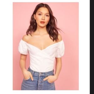 Reformation, Size S, Framboise Top in White